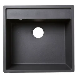 Évier en granit noir 1 bac à encastrer Hirase