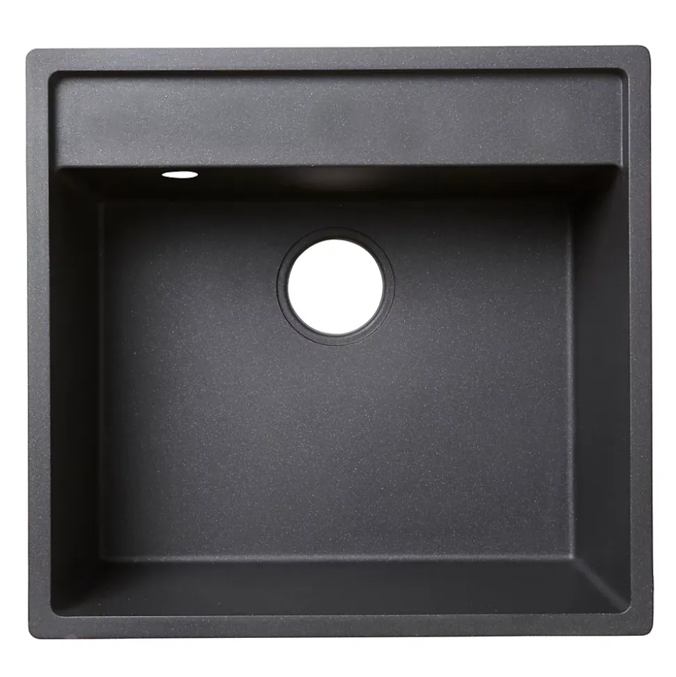 Évier en granit noir 1 bac à encastrer Hirase