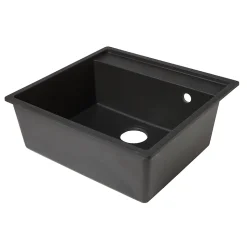 Évier en granit noir 1 bac à encastrer Hirase