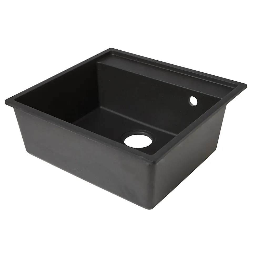 Évier en granit noir 1 bac à encastrer Hirase