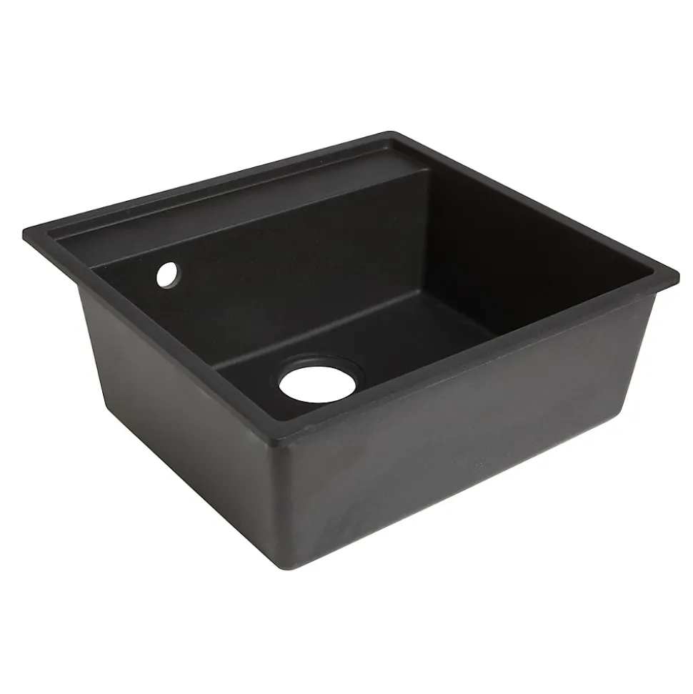 Évier en granit noir 1 bac à encastrer Hirase