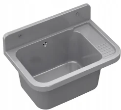 Évier en Granit Paron pour Garage, Buanderie Gris avec Siphon 1 pièce