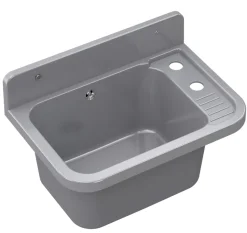 Évier en Granit Paron pour Garage, Buanderie, Local Technique avec Siphon et Robinet - 1 Set