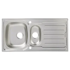 Évier en inox finition nid d'abeille 1,5 bacs à encastrer Nakaya