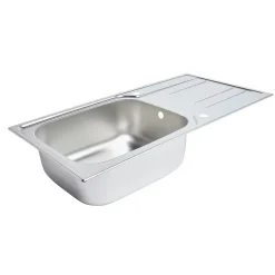 Évier en inox finition nid d'abeille 1 bac à encastrer Lyell