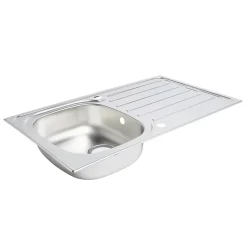 Évier en inox finition nid d'abeille 1 bac à encastrer Nakaya