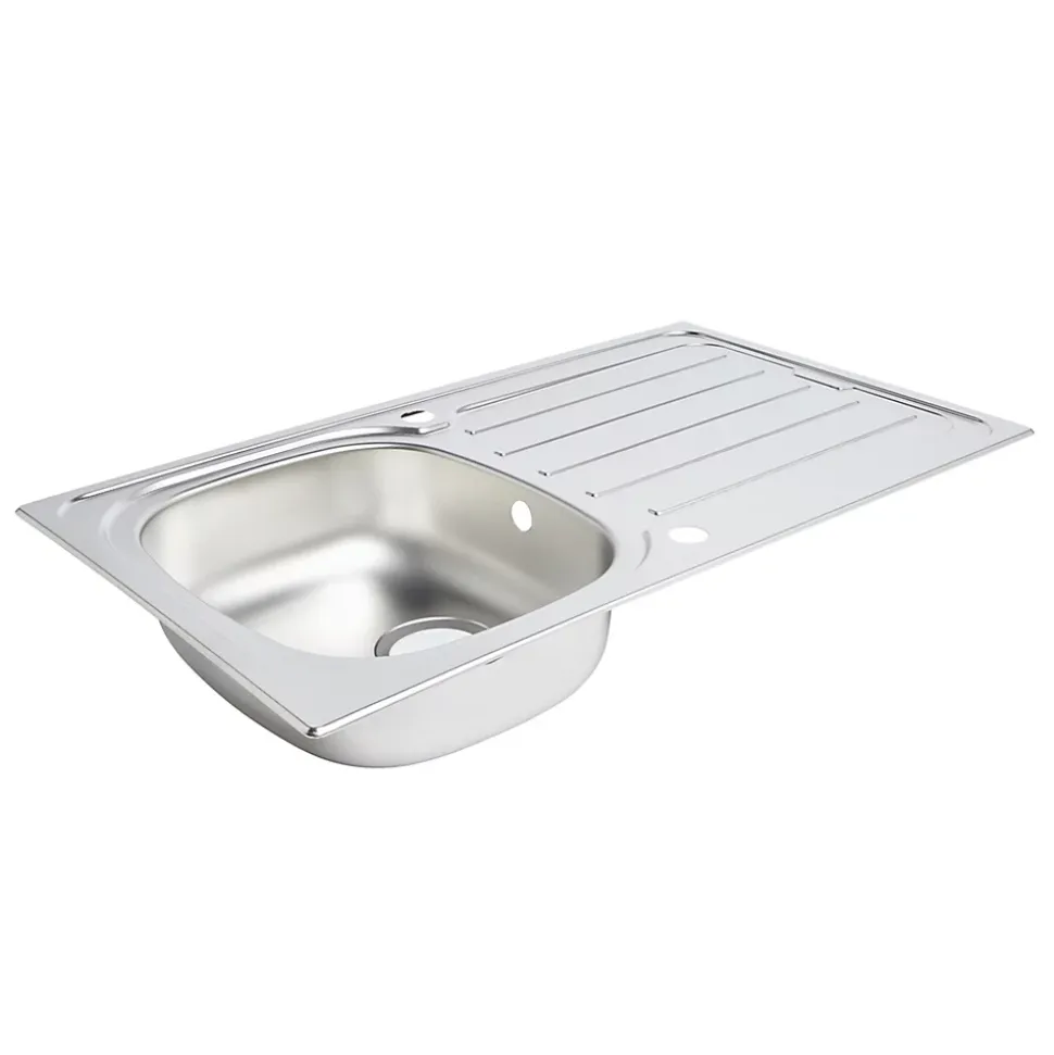 Évier en inox finition nid d'abeille 1 bac à encastrer Nakaya