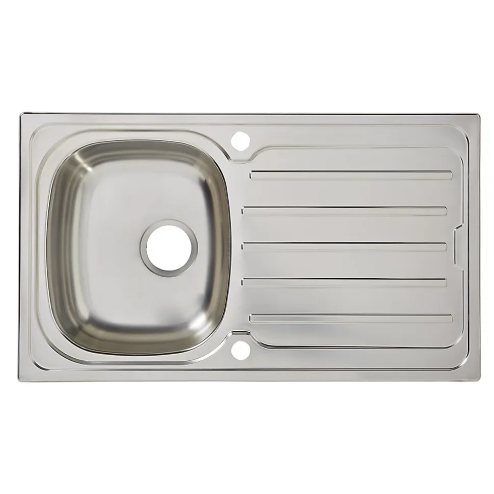 Évier en inox poli 1 bac à encastrer Nakaya