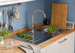 Évier en inox poli 1 bac à encastrer Nakaya