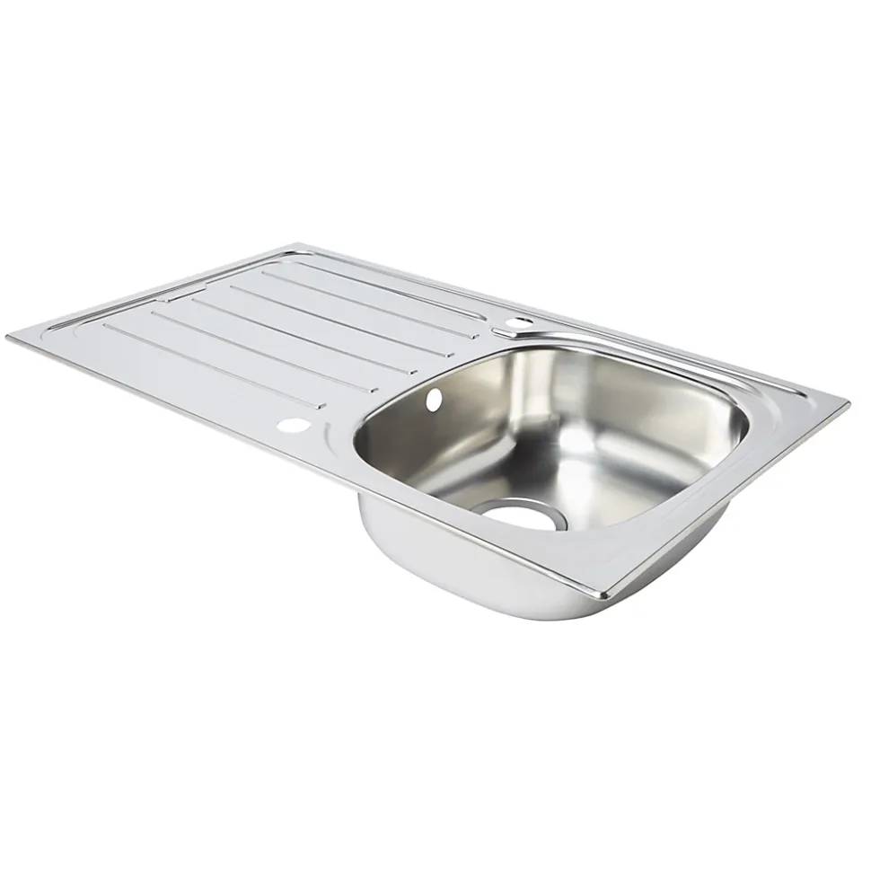 Évier en inox poli 1 bac à encastrer Nakaya