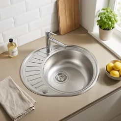 Évier en inox satiné 1 bac à encastrer Liebig