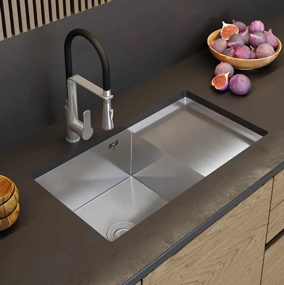 Évier Encastrable Granit Bari78L avec Siphon - 1 Set