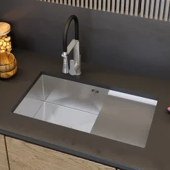 Évier Encastrable Granit Bari78L avec Siphon - 1 Set