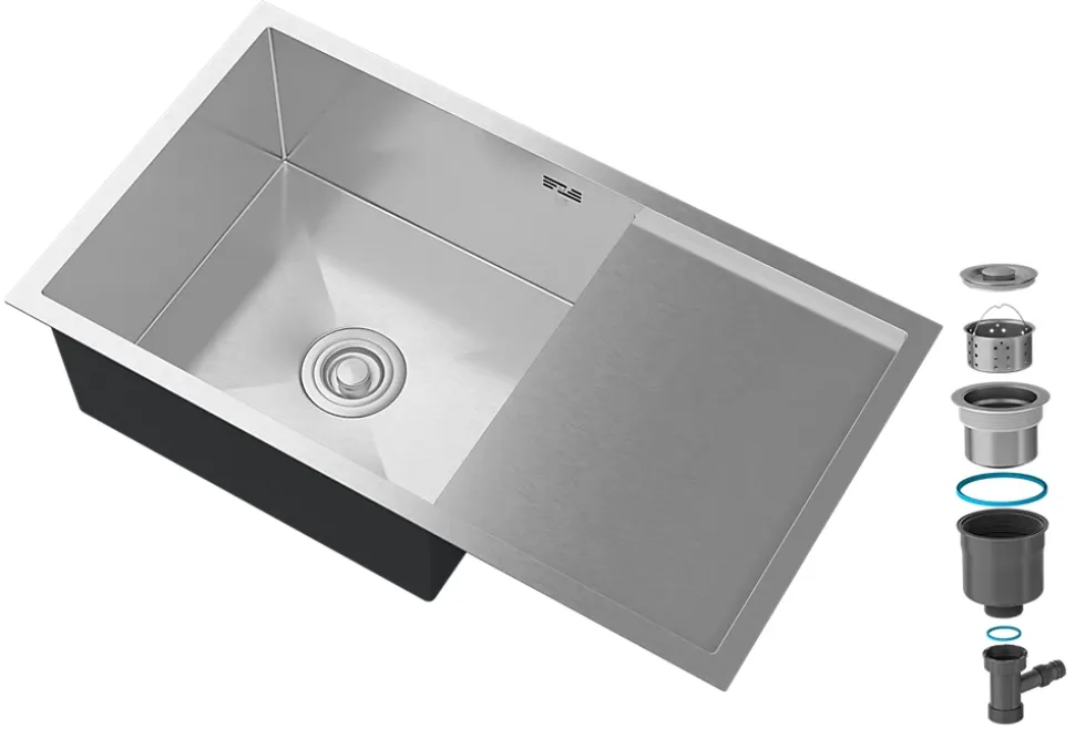 Évier Encastrable Granit Bari78L avec Siphon - 1 Set