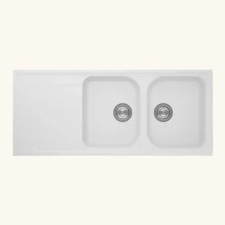 Évier granit blanc Schock VIOLA 2 bacs 1 égouttoir