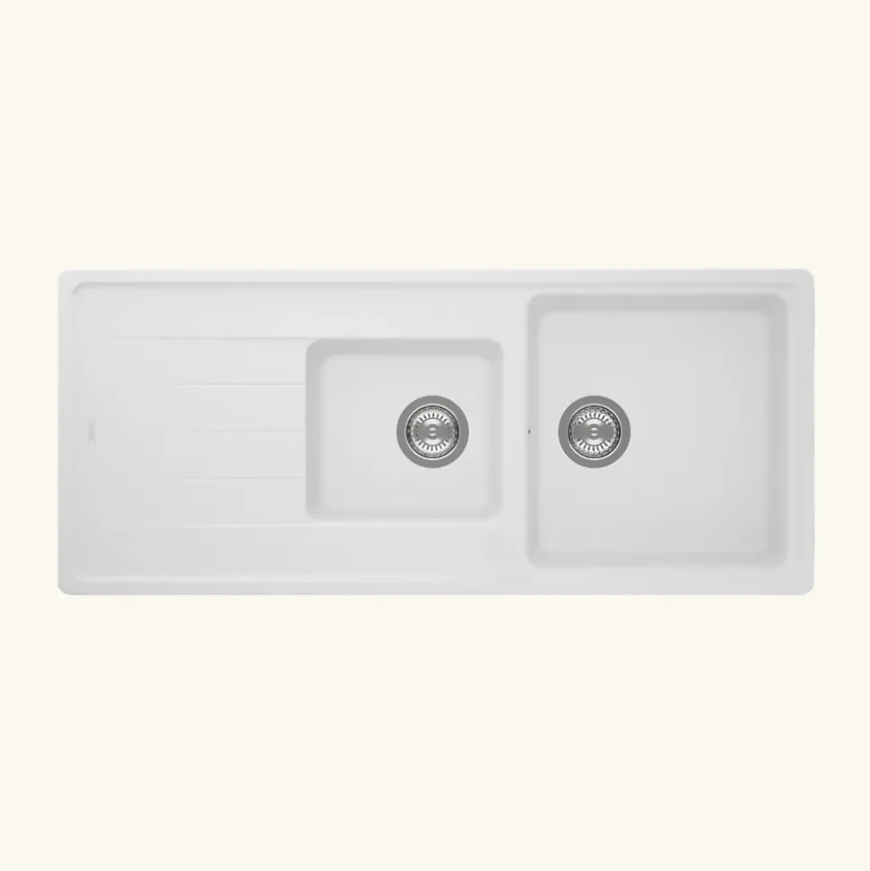 Évier granit blanc Schock ELEMENT 2 bacs 1 égouttoir