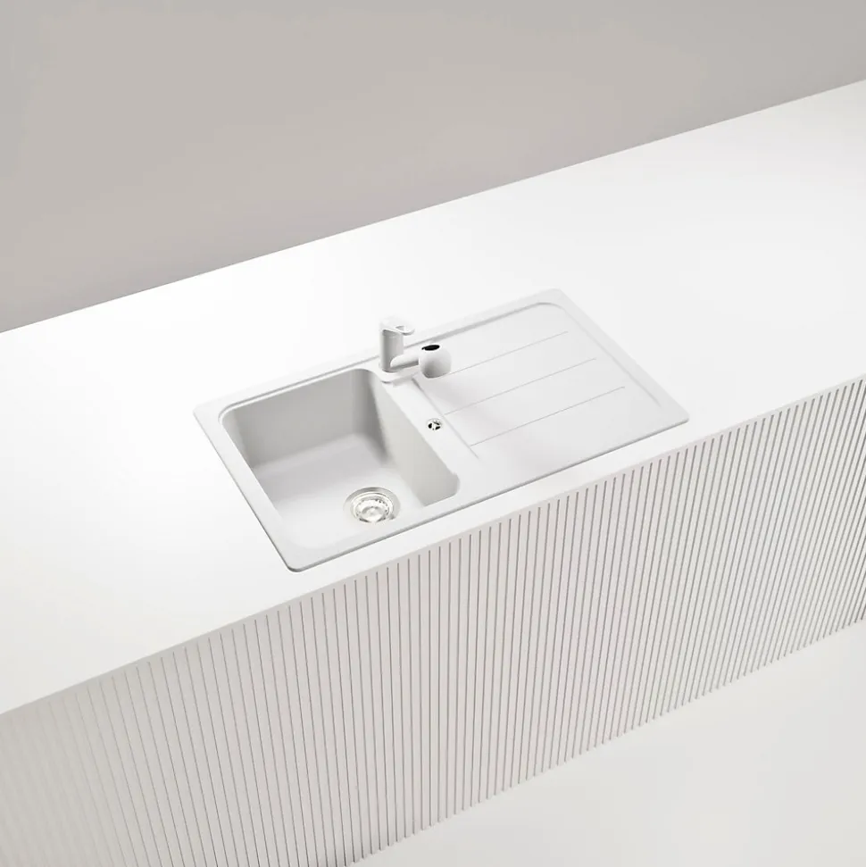 Évier granit blanc Schock FORMHAUS 1 bac 1 égouttoir