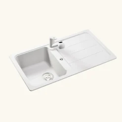 Évier granit blanc Schock FORMHAUS 1 bac 1 égouttoir