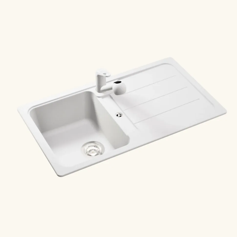 Évier granit blanc Schock FORMHAUS 1 bac 1 égouttoir