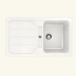 Évier granit blanc Schock FORMHAUS 1 bac 1 égouttoir