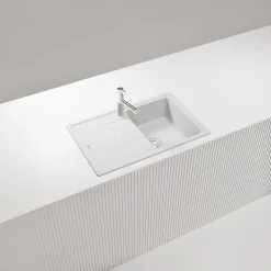 Évier granit blanc Schock ELEMENT 1 bac 1 égouttoir