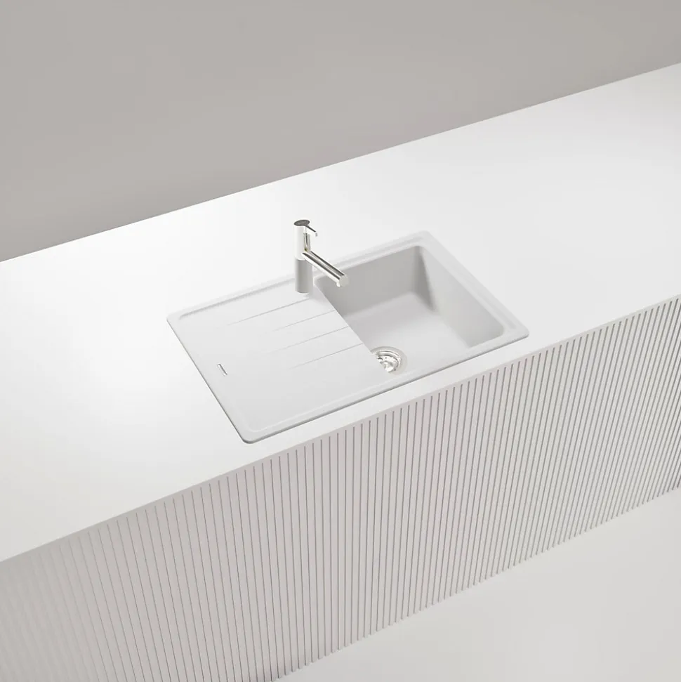 Évier granit blanc Schock ELEMENT 1 bac 1 égouttoir