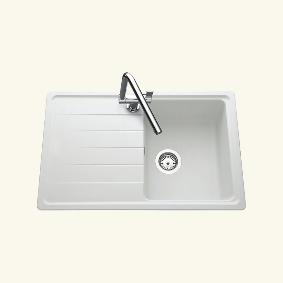 Évier granit blanc Schock ELEMENT 1 bac 1 égouttoir