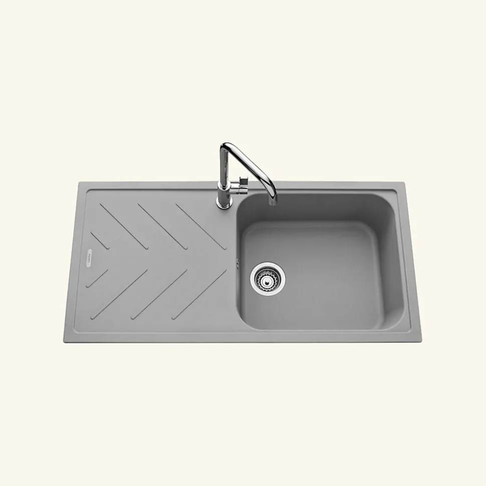 Évier granit gris Luisina ARPEGE 1 grand bac 1 égouttoir