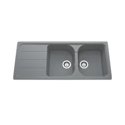Évier granit gris Schock FORMHAUS 2 bacs 1 égouttoir