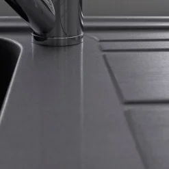 Évier granit noir Ewi HOLIDAY 1 bac 1 égouttoir