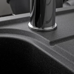 Évier granit noir Ewi OGLIO 1 grand bac 1 égouttoir