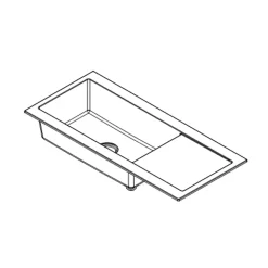 Évier granit noir Kümbad YUNA 1 très grand bac - 1 égouttoir