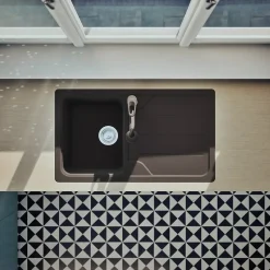 Évier granit noir Schock FORMHAUS 1 bac 1 égouttoir