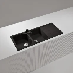 Évier granit noir Schock FORMHAUS 2 bacs 1 égouttoir