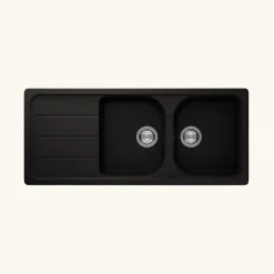 Évier granit noir Schock FORMHAUS 2 bacs 1 égouttoir