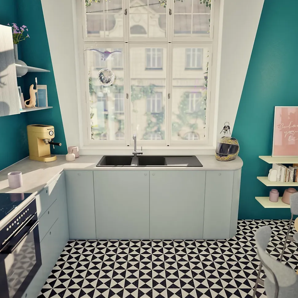 Évier granit noir Schock TOLEDO 2 bacs 1 égouttoir