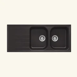 Évier granit noir Schock VIOLA 2 bacs 1 égouttoir