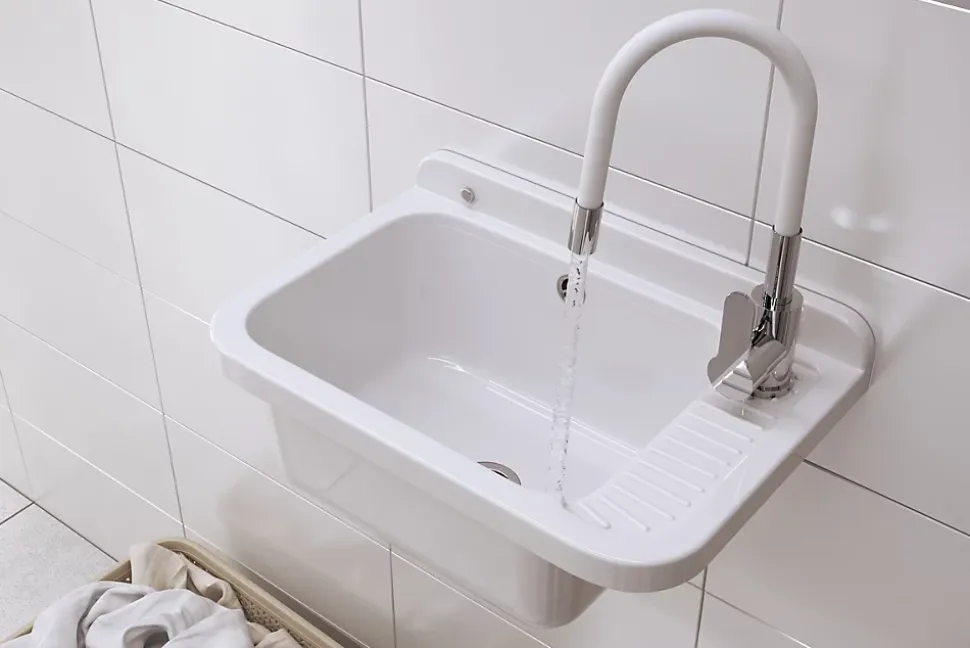 Évier Granitan Polo pour Garage, Buanderie, Local Technique avec Siphon - 1 Set