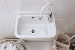 Évier Granitan Polo pour Garage, Buanderie, Local Technique avec Siphon - 1 Set