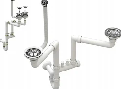 Évier Granitique Granitan Duet Deux Compartiments avec Siphon - Set 1 pc