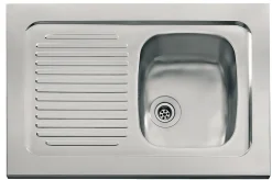 Évier inox 1 bac, 1 égouttoir à poser - Dimensions : 100 x 60 MAN711-1000