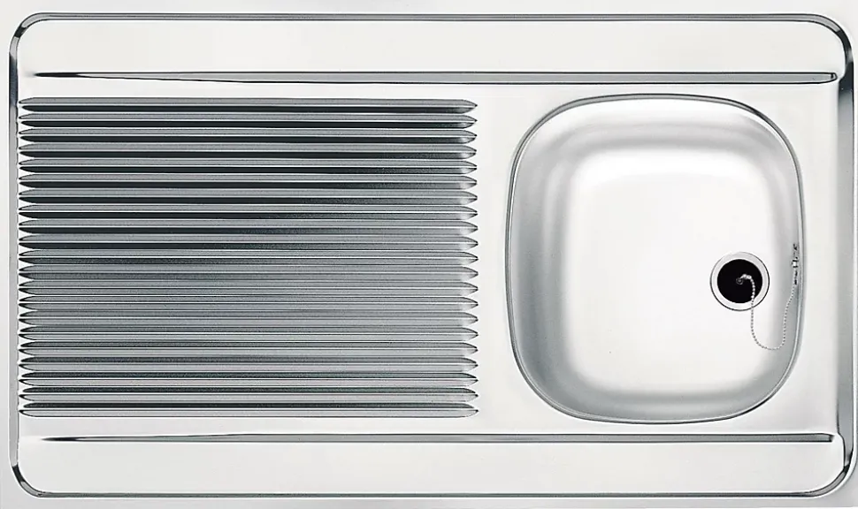 Évier inox 1 bac, 1 égouttoir à poser - Dimensions : 80 x 60 cm - MAN711-800