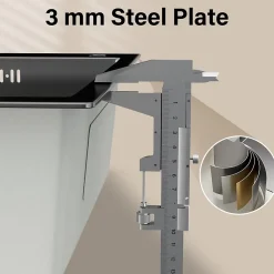 Évier Inox 1 Bac 50x45x22 cm Gris Métallisé - pour Petite Cuisine & Camping-car - Prépercé avec Filtre