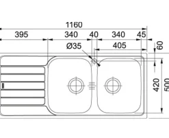 ÉVIER INOX À ENCASTRER 2 CUVE SPARK - SKX 621