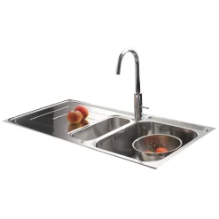 Évier inox lisse Luisina DEBUSSY 1 bac et demi - 1 égouttoir