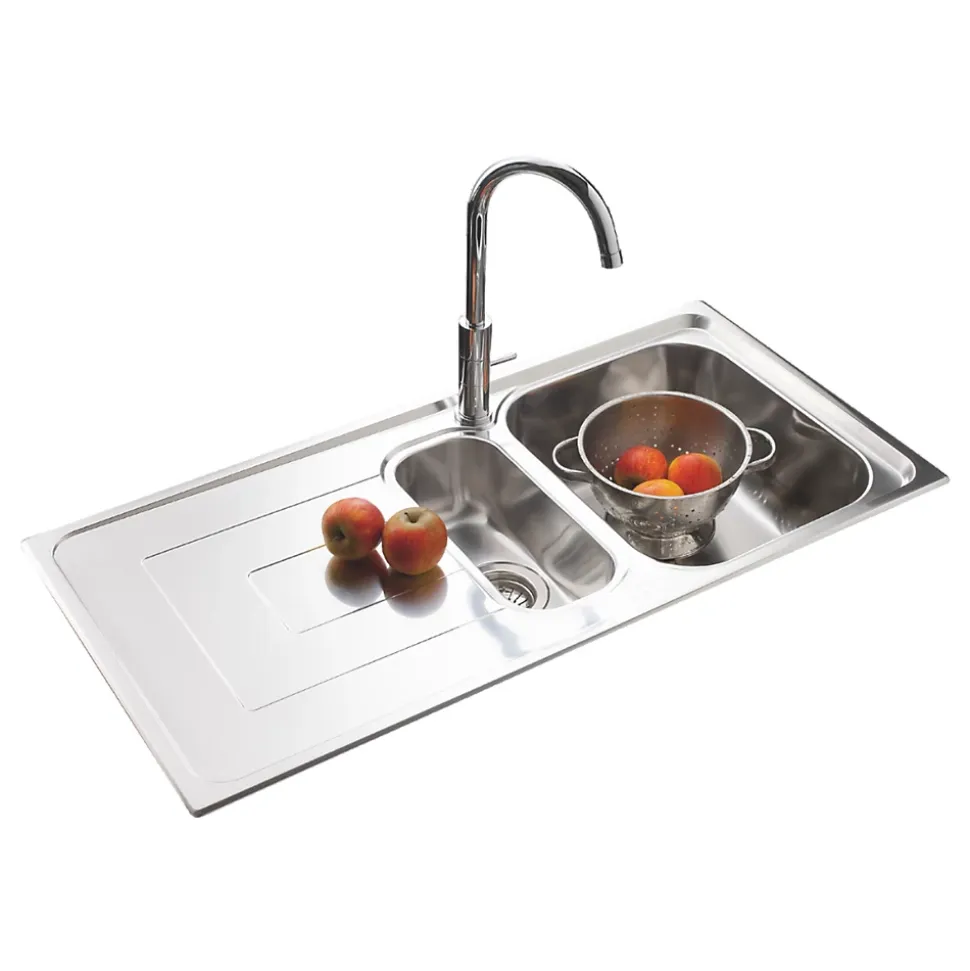 Évier inox lisse Luisina DEBUSSY 1 bac et demi - 1 égouttoir