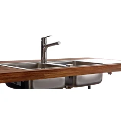 Évier inox lisse Luisina FAGOTTO 2 bacs 1 égouttoir