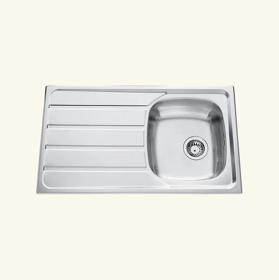 Évier inox lisse Luisina ROCK 1 bac 1 égouttoir