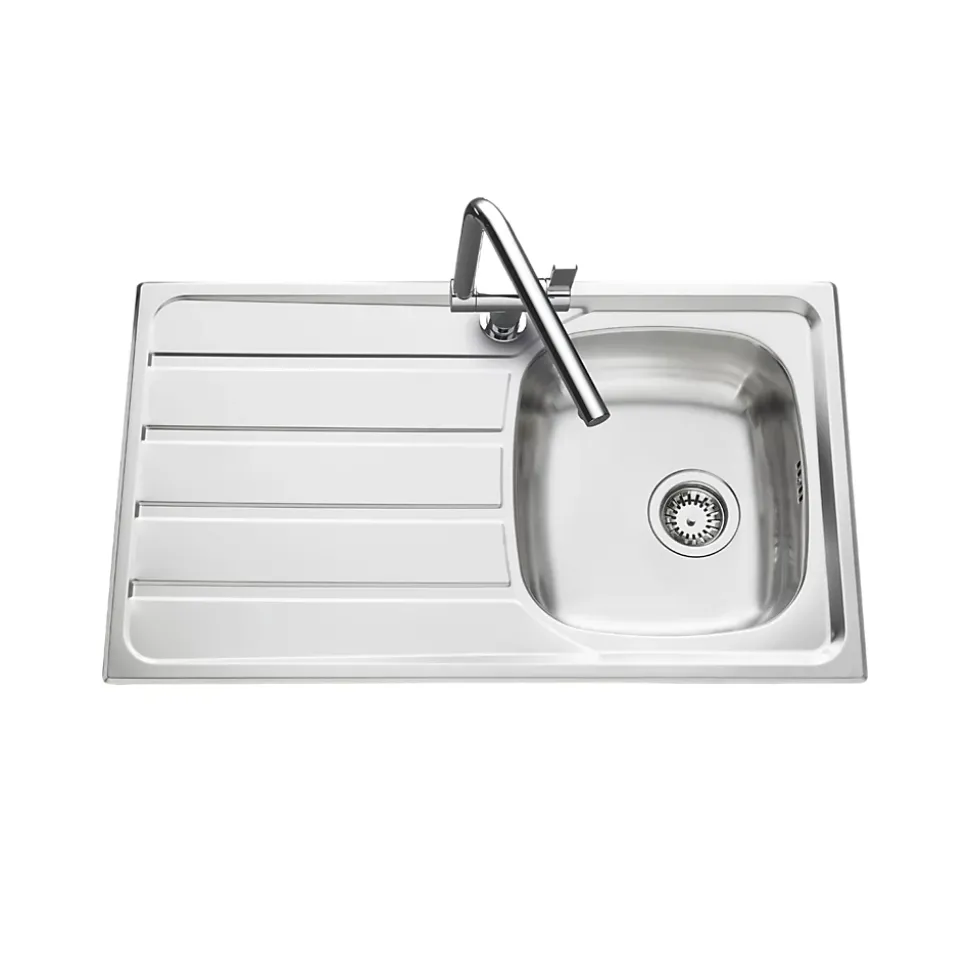 Évier inox lisse Luisina ROCK 1 bac 1 égouttoir