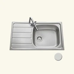 Évier inox mini structure Luisina ROCK 1 grand bac 1 petit égouttoir